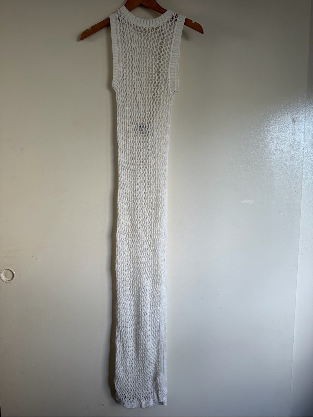 Beach Riot White Open-Knit Sleeveless Maxi Dress